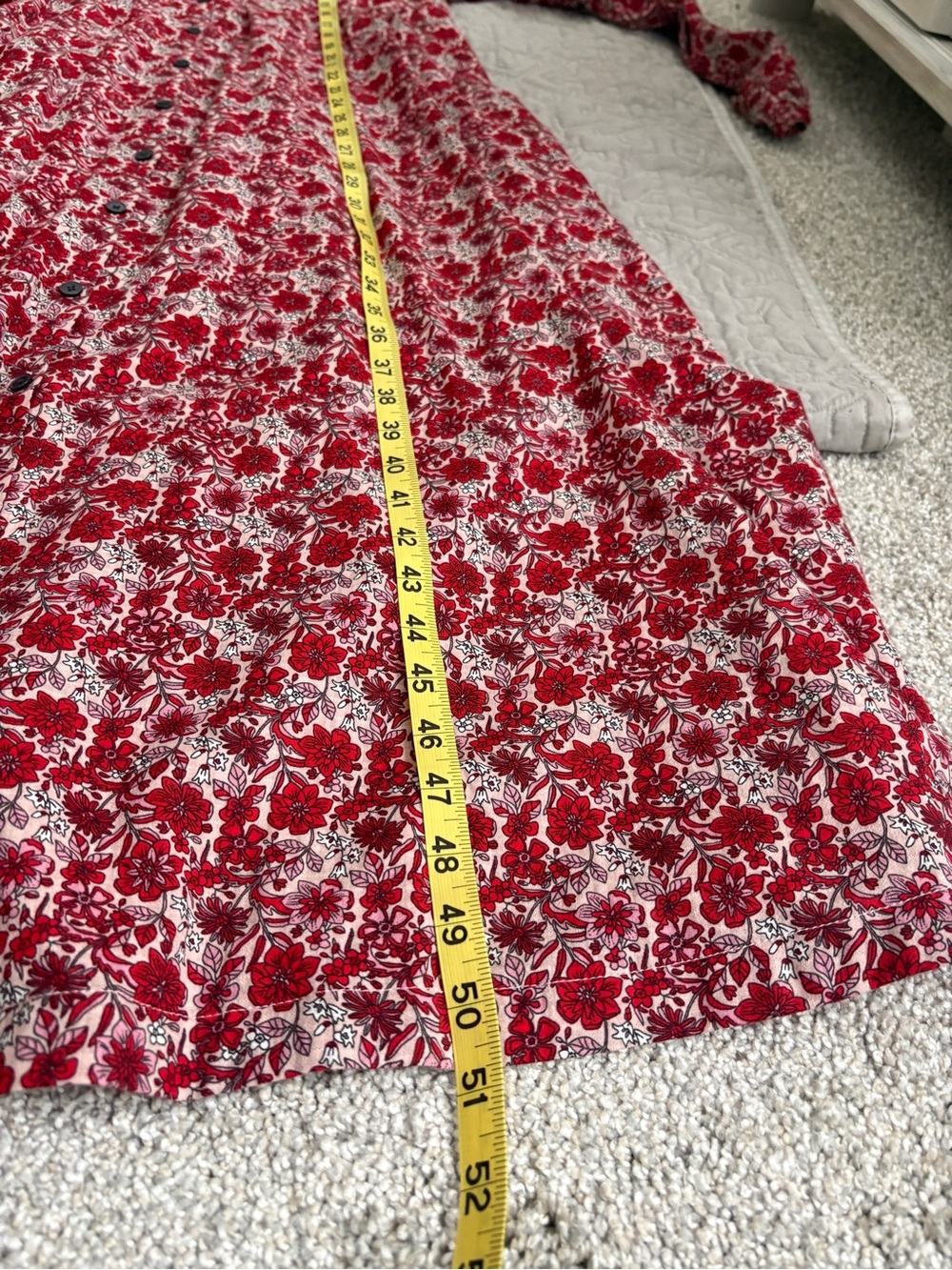 Boden Button Through red and pink floral prairie Maxi Tea Dress size 12 - Picture 15 of 15